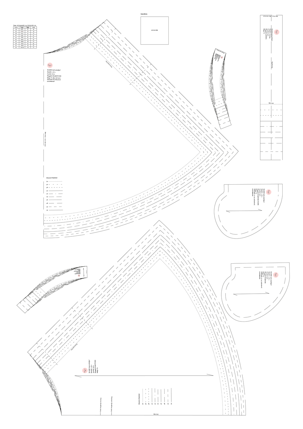 PDF mönster - Marie halvcirkelkjol 34-52