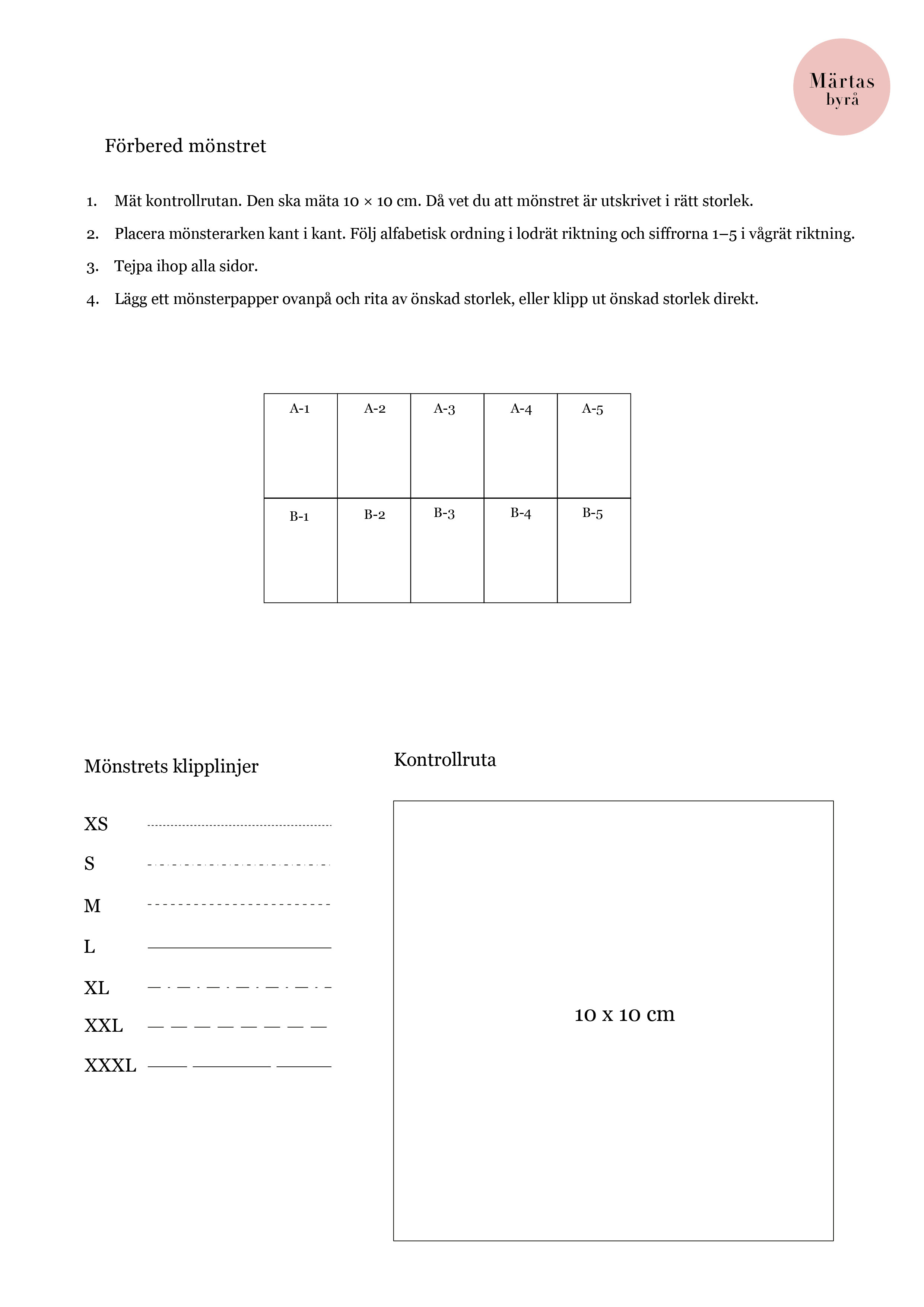 PDF mönster - Margareta klänning XS-XXXL