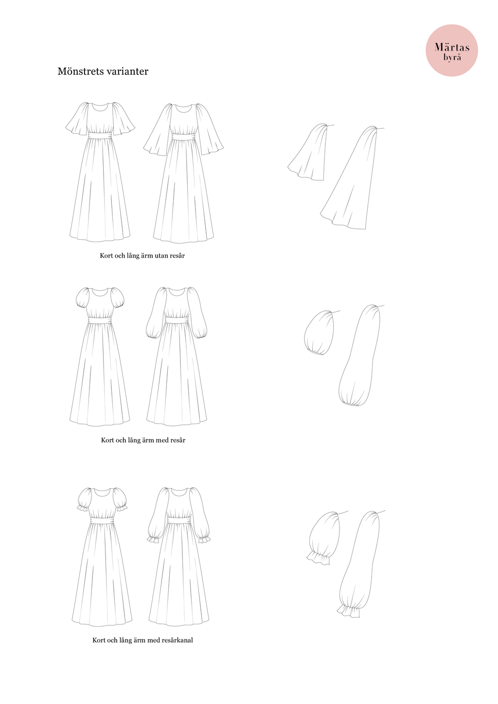 NYHET! PDF-mönster – GRETA Långklänning XS-XXXL