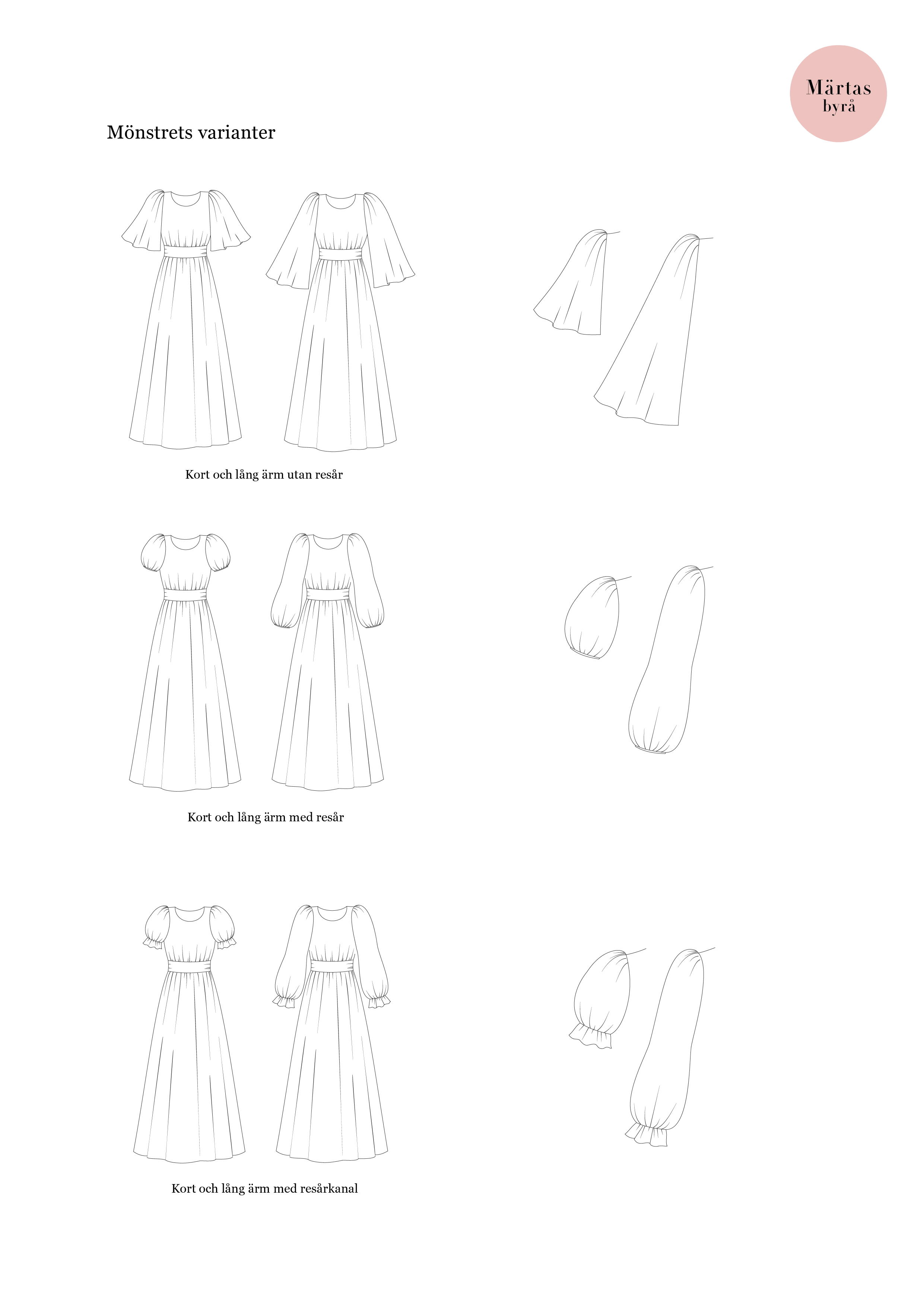 NYHET! PDF-mönster – GRETA Långklänning XS-XXXL