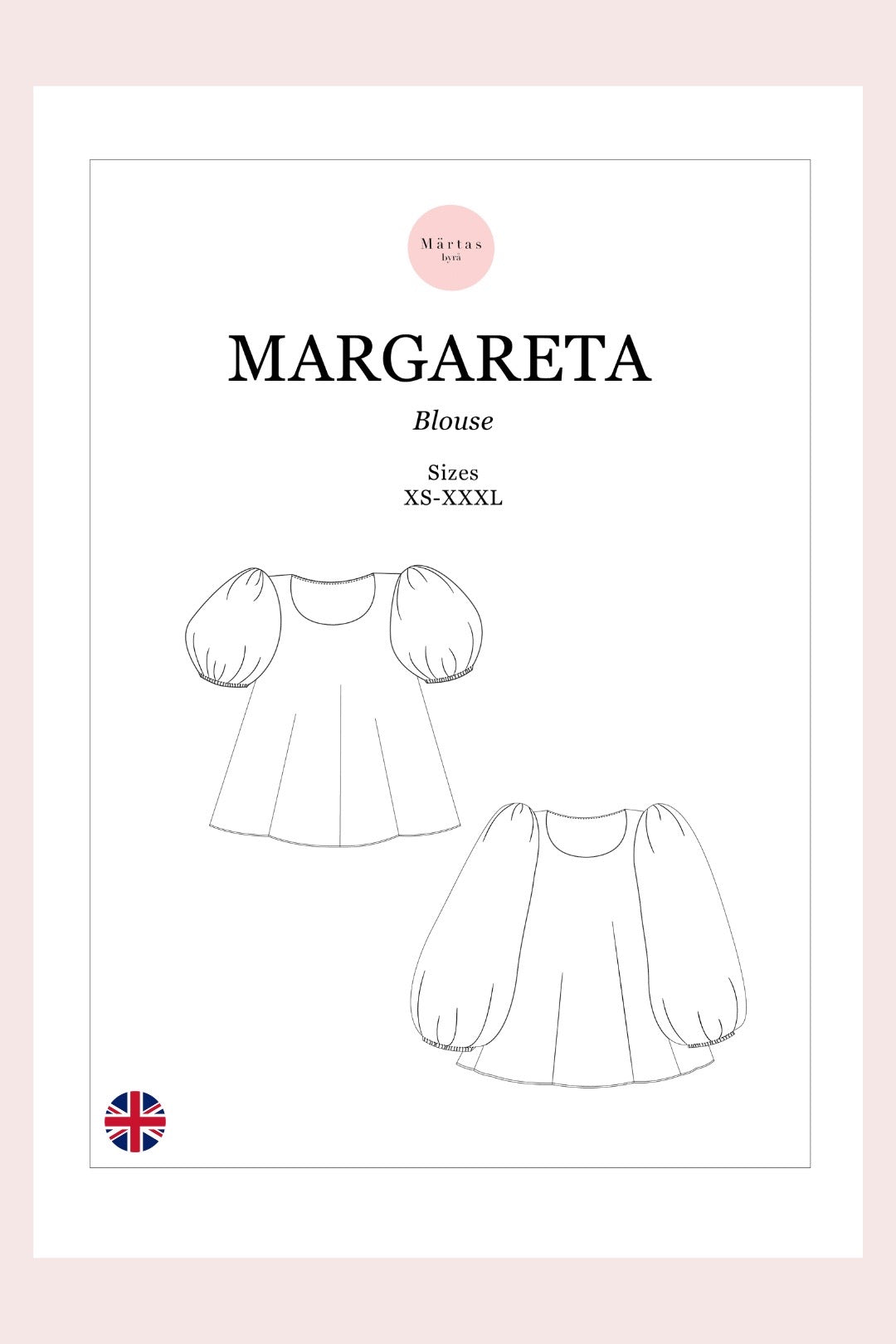 Margareta Blouse Sewing Pattern | Puff Sleeve Blouse | XS–XXXL