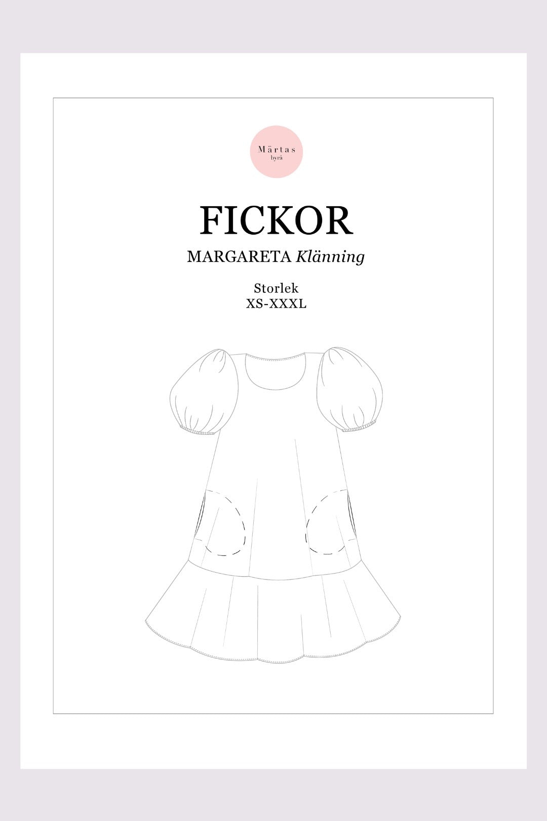 Digitalt mönster - Fickor i sidsöm (Tillägg till Margareta klänning XS-XXXL)